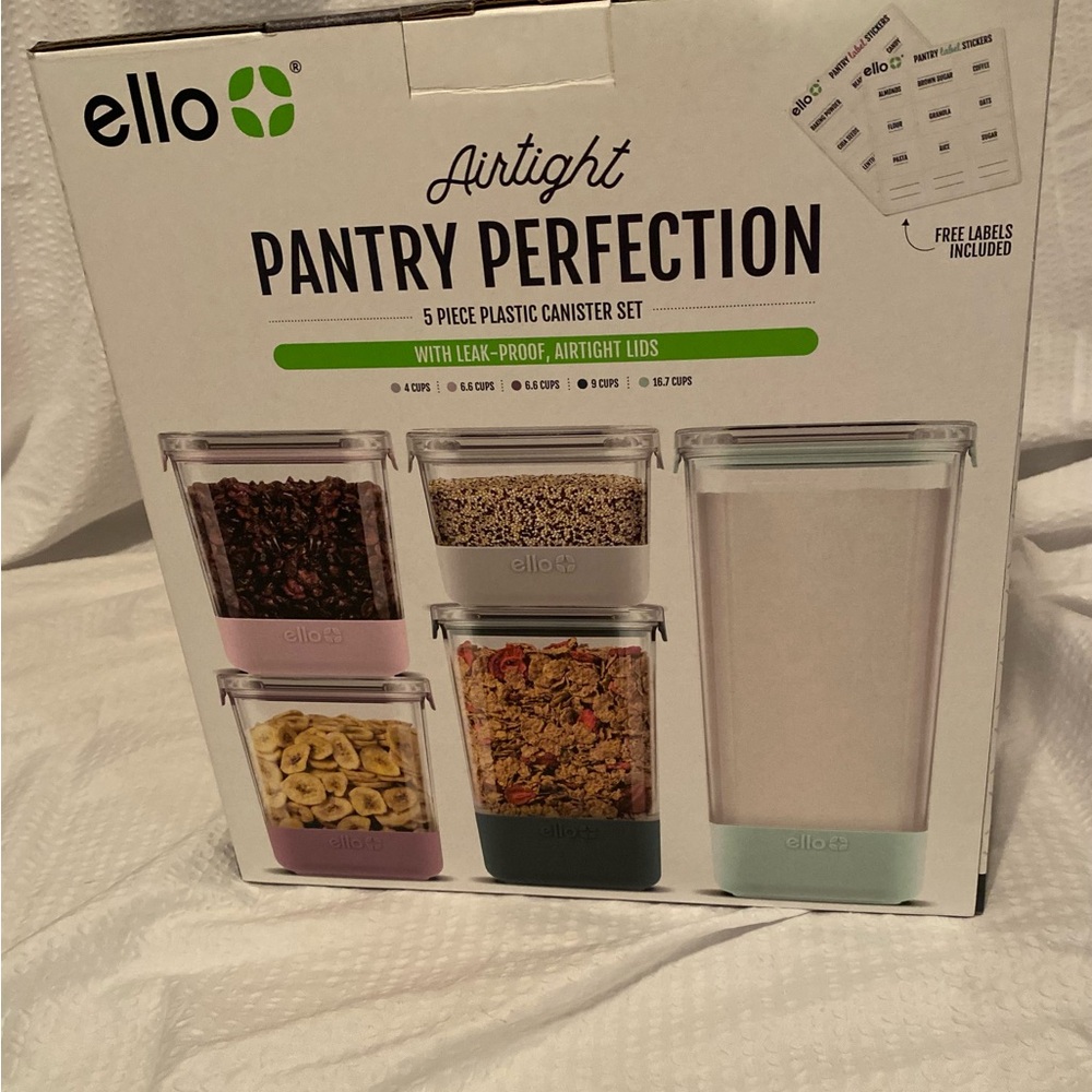 Ello Pantry Perfection 5 Pc Canister Set – NEW